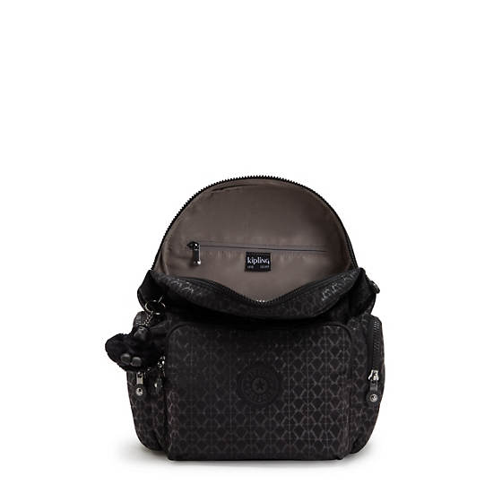 Kipling City Zip Printed Small Backpack Black | KNWSC8470