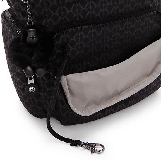 Kipling City Zip Printed Small Backpack Black | KNWSC8470