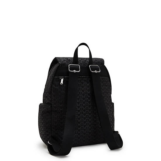 Kipling City Zip Printed Small Backpack Black | KNWSC8470