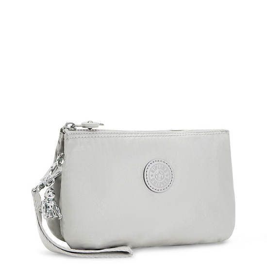 Kipling Creativity Extra Large Metallic Wristlet Wallets Light Metal | NOPDJ7954