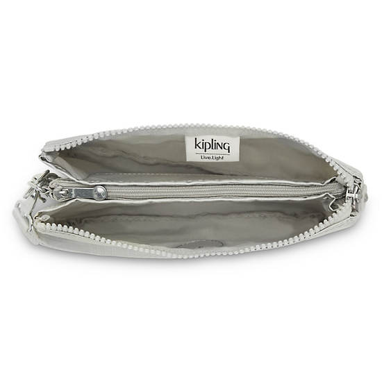 Kipling Creativity Extra Large Metallic Wristlet Wallets Light Metal | NOPDJ7954