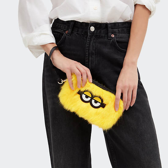 Kipling Creativity Large Furry Pouch Minions Yellow / Black / White | OPDIT7812