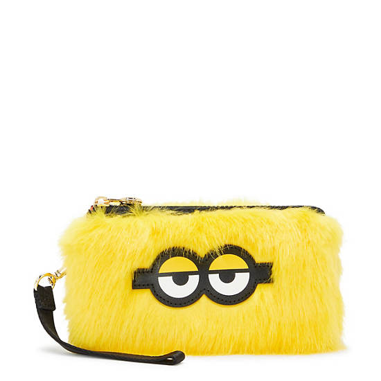 Kipling Creativity Large Furry Pouch Minions Yellow / Black / White | OPDIT7812