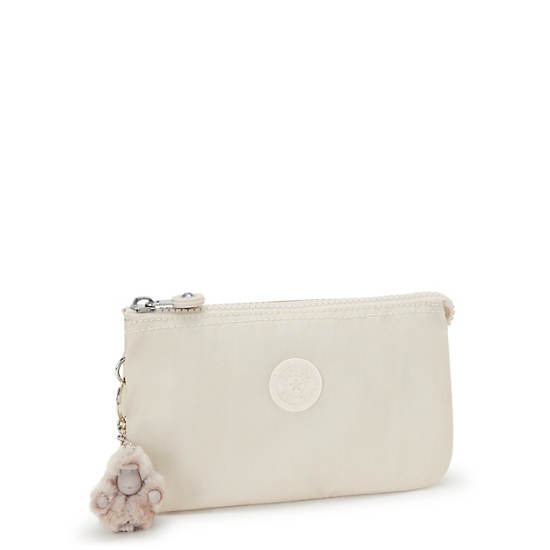 Kipling Creativity Large Metallic Pouches Beige | ZXUAN8571