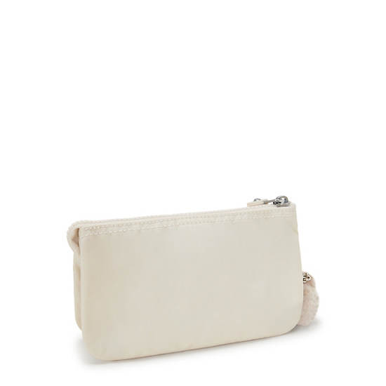 Kipling Creativity Large Metallic Pouches Beige | ZXUAN8571