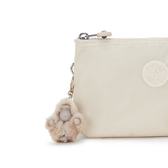 Kipling Creativity Large Metallic Pouches Beige | ZXUAN8571