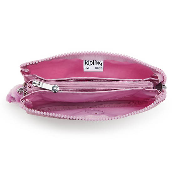 Kipling Creativity Large Metallic Pouches Metal / Purple | SRDLJ0368