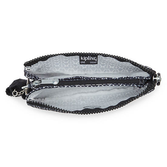 Kipling Creativity Large Printed Pouches Black / White | IXVLC2714