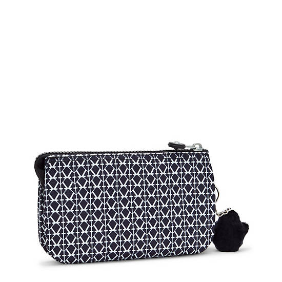 Kipling Creativity Large Printed Pouches Black / White | IXVLC2714