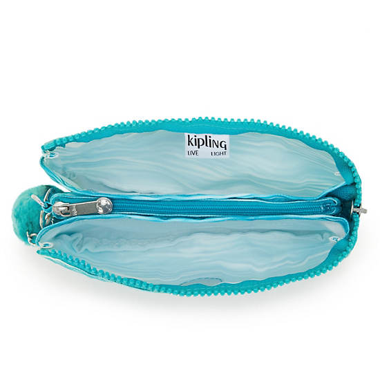 Kipling Creativity Large Printed Pouches Light Turquoise | CSPJU0153