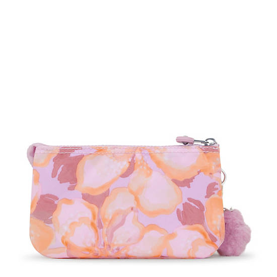 Kipling Creativity Large Printed Pouches Pink / Yellow | KPYEW5829