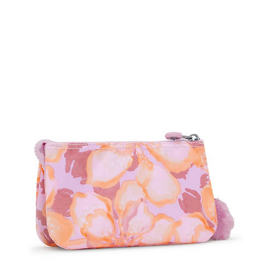 Kipling Creativity Large Printed Pouches Pink / Yellow | KPYEW5829