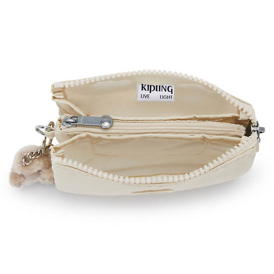 Kipling Creativity Small Metallic Pouches Beige | BUTRJ2357