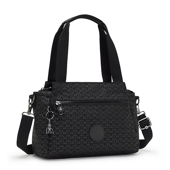 Kipling Elysia Printed Shoulder Bags Black | MTDVE5760