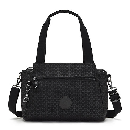 Kipling Elysia Printed Shoulder Bags Black | MTDVE5760