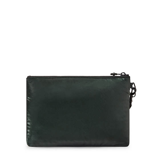 Kipling Fancy Metallic Puff Wristlet Wallets Deep / Green | FILDE2315