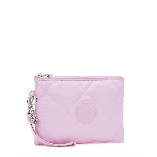 Kipling Fancy Quilted Wristlet Wallets Pink | GEJCK1742