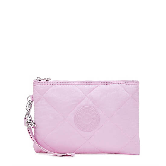 Kipling Fancy Quilted Wristlet Wallets Pink | GEJCK1742