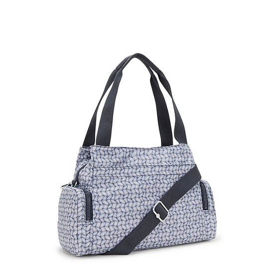 Kipling Felix Large Printed Handbag Grey / White / Black | FZCTM8671