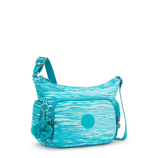 Kipling Gabb Small Printed Crossbody Bags Light Turquoise | ZQFRD4783