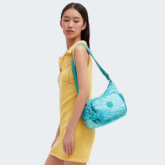 Kipling Gabb Small Printed Crossbody Bags Light Turquoise | ZQFRD4783