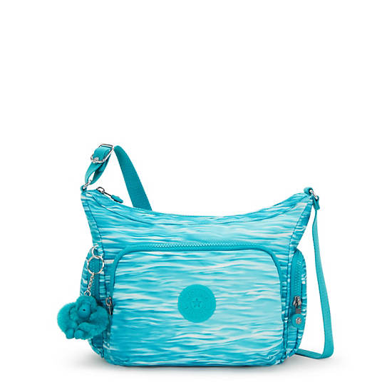 Kipling Gabb Small Printed Crossbody Bags Light Turquoise | ZQFRD4783