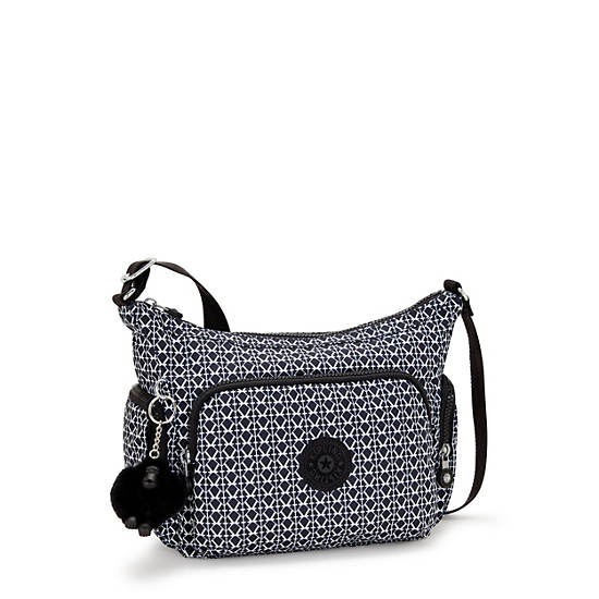 Kipling Gabb Small Printed Crossbody Bags Grey / White / Black | NBQXM9158