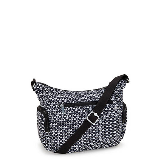 Kipling Gabb Small Printed Crossbody Bags Grey / White / Black | NBQXM9158