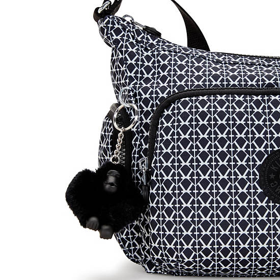 Kipling Gabb Small Printed Crossbody Bags Grey / White / Black | NBQXM9158