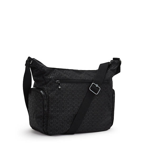 Kipling Gabbie Printed Crossbody Bags Black | ZJAVD0861