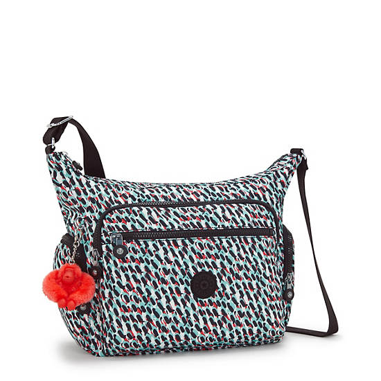 Kipling Gabbie Printed Crossbody Bags Black / Multicolor | BPQAR0247