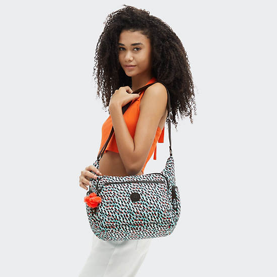 Kipling Gabbie Printed Crossbody Bags Black / Multicolor | BPQAR0247