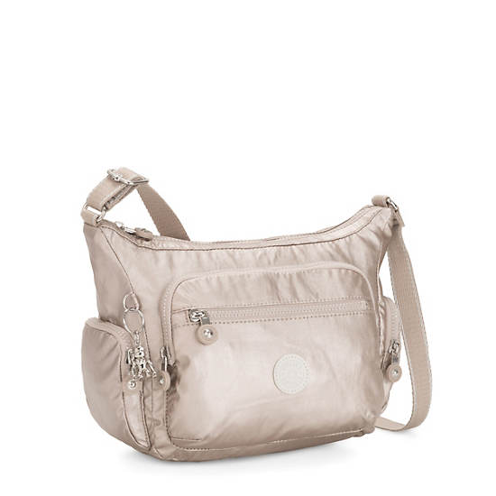 Kipling Gabbie Small Metallic Crossbody Bags Metal | OAVWC0968