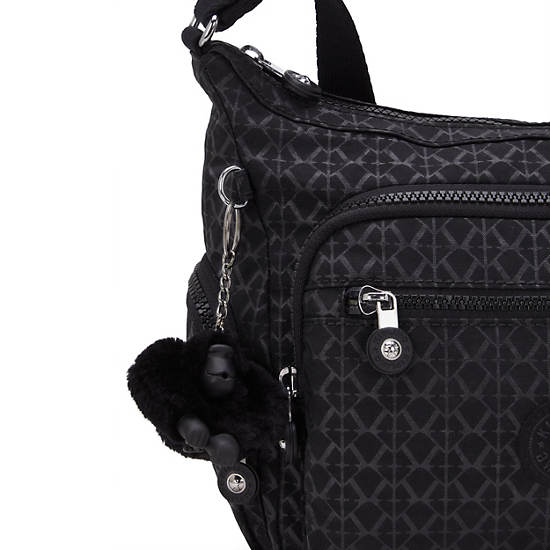 Kipling Gabbie Small Printed Crossbody Bags Black | LCQKE2356