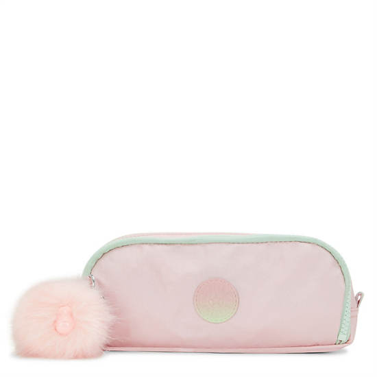 Kipling Gitroy Metallic Pencil Cases Pink / Metal | VMQFK6350