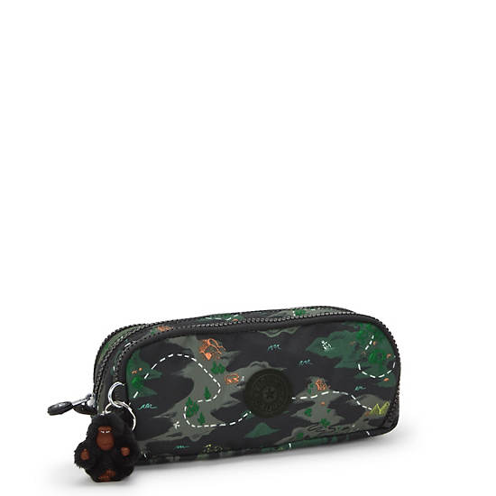 Kipling Gitroy Printed Pencil Cases Green | YJEIA3982