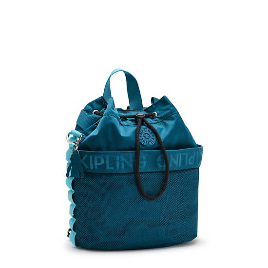 Kipling Hellen Drawstring Backpack Navy | RTGXH8640