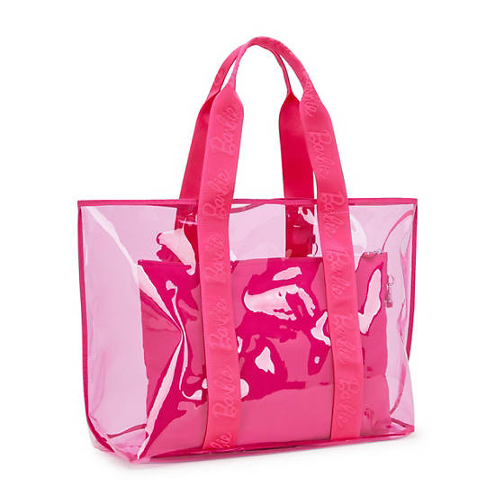 Kipling Jacey Extra Large Clear Barbie Tote Bags Pink | MUYSR1460