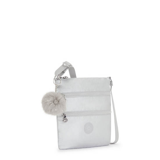 Kipling Keiko Metallic Crossbody Mini Bags Platinum | MRUZP3724