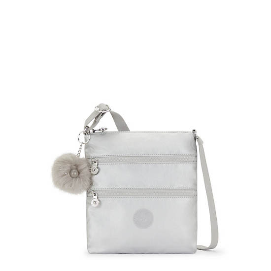 Kipling Keiko Metallic Crossbody Mini Bags Platinum | MRUZP3724