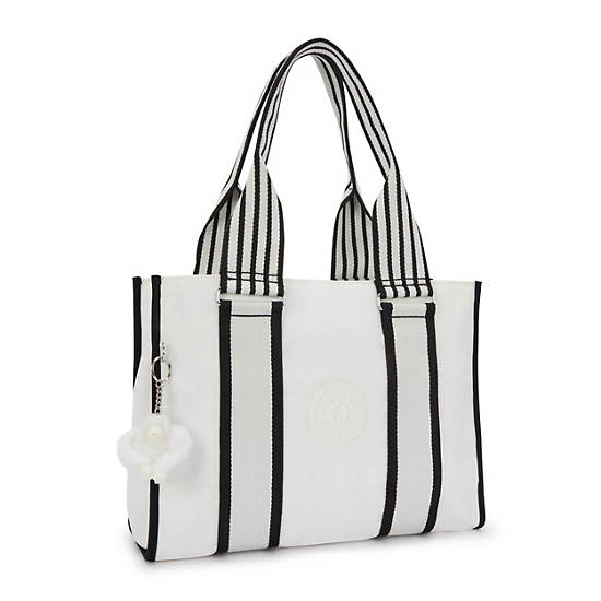 Kipling Layne Tote Bags White / Black | CSVPX2958