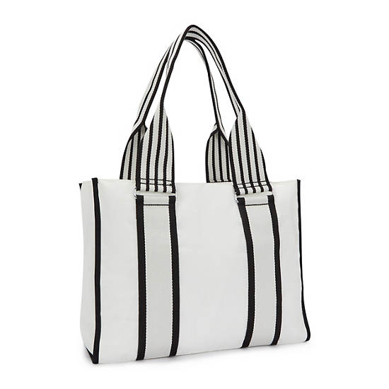 Kipling Layne Tote Bags White / Black | CSVPX2958