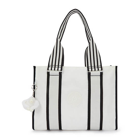 Kipling Layne Tote Bags White / Black | CSVPX2958