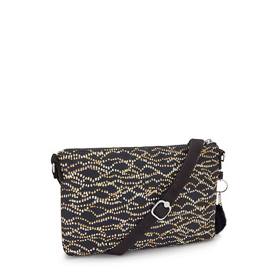 Kipling Mikaela Printed Crossbody Bags Gold / Black | KLWNT5108