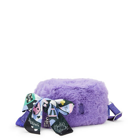 Kipling Milda Emily In Paris Furry Crossbody Bags Purple | YCZRT3046