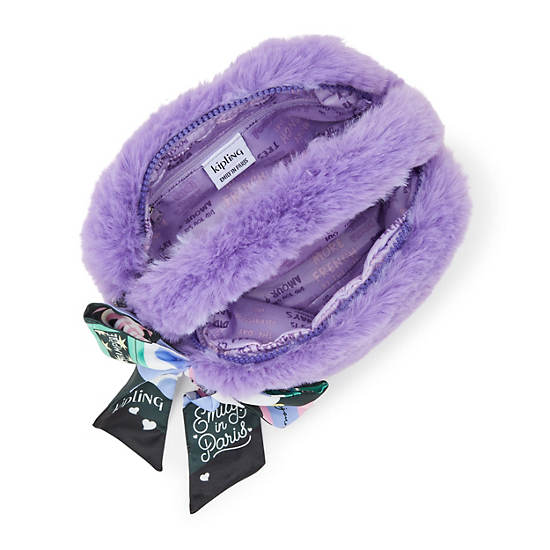 Kipling Milda Emily In Paris Furry Crossbody Bags Purple | YCZRT3046