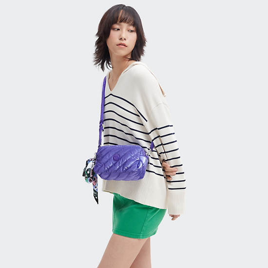 Kipling Milda Emily In Paris Quilted Crossbody Bags Purple | YFSIK0682