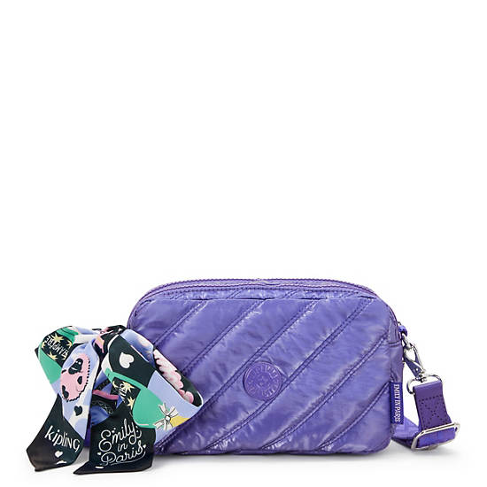 Kipling Milda Emily In Paris Quilted Crossbody Bags Purple | YFSIK0682