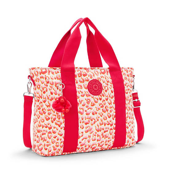 Kipling Minta Large Printed Shoulder Bags Pink | FRQBH1904