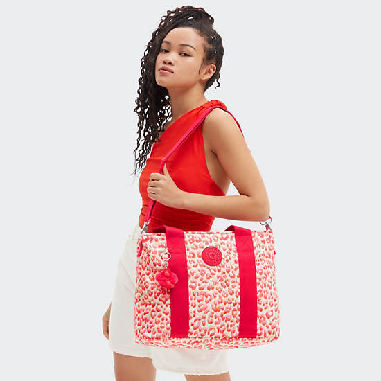 Kipling Minta Large Printed Shoulder Bags Pink | FRQBH1904